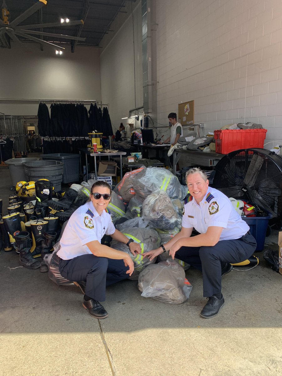 Today we delivered 40+ sets of bunker gear, helmets, boots, etc. to Sani Gear who in turn cleans and tests the gear to donate to Firefighters Without Borders. Thank you to WFR members and Sani Gear staff for your amazing collaboration to help make this possible.