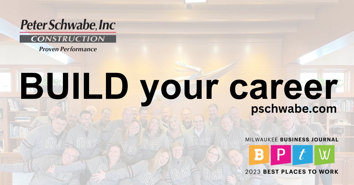 PSIconstruction's tweet photo. BUILD something great. BUILD a career at Peter Schwabe, Inc.! Now Hiring: #projectsuperintendent #projectmanager #estimator #servicetechnician
Apply today! https://t.co/gZrFnvVa3J 
#nowhiring #commercialconstruction https://t.co/l4UMpuFX40