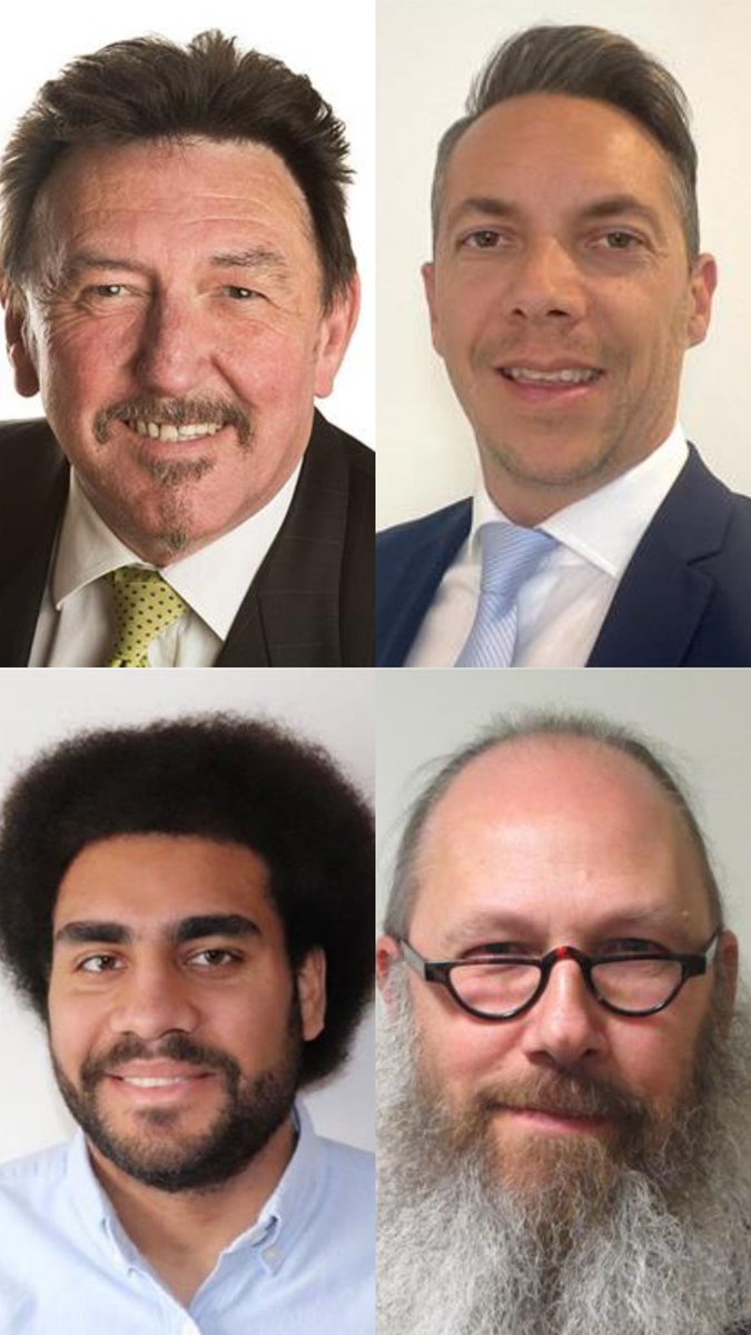 politicaltrims's tweet photo. 2023 Best Cllr Hair Championship
Round 1 Best Wiltshire County Cllr Hair.
From top left clockwise; @KevinSDaley, @DominicMuns, @stewart_palmen and @samincalne.
Poll in next tweet. https://t.co/ajFC5clgAr