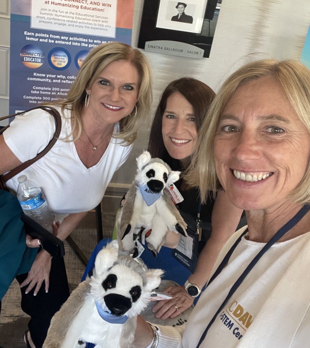 AlludoPlay's tweet photo. Day 2 of @RCOEedtech @RCOE #HumanizingEducation Summit! Are these not the coolest educators you've seen sporting their Alludo lemurs? Great discussions on #equity #leadership and #innovation https://t.co/4u9gw9iOSg