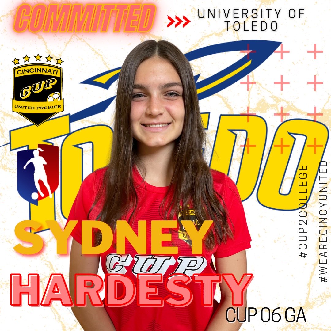 CUPGirlsGA's tweet photo. 🚨COLLEGE COMMITMENT🚨

CUP 06 GA’s Sydney Hardesty has 🤝 to the #GoRockets of Toledo!  Syd has been at CUP since Jrs.  We are so proud of her.  

���🚀🚀

Congratulations Hardesty Family!

🟦⚽️🟨

⁦@GAcademyLeague⁩
#TeamToledo
#CUP2College https://t.co/JnR3K7YKD8