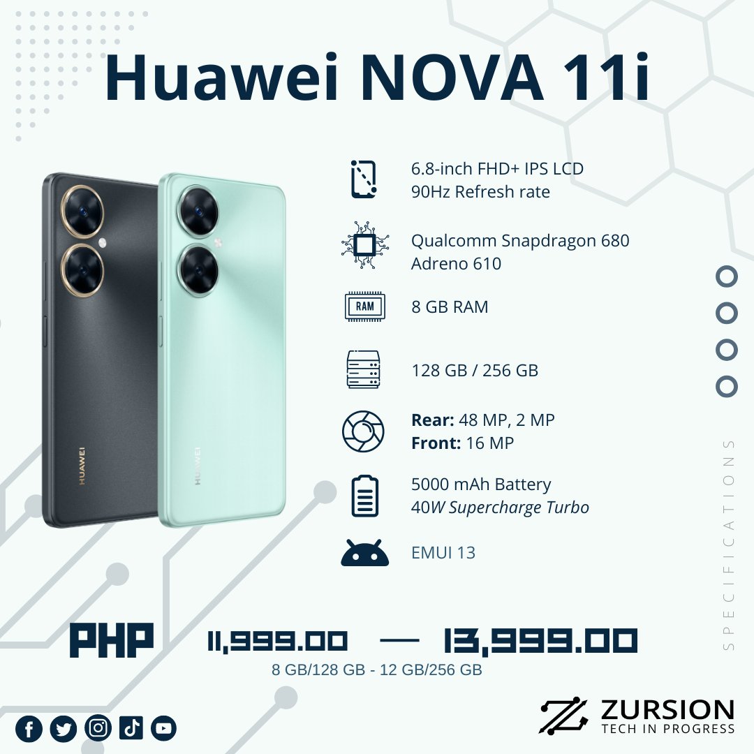zursion's tweet image. Inspired? Be Nova! Checkout this awesome new listings on Huawei&apos;s arsenal. 

Check their specs and expected pricing below!

⭐⭐Huawei Nova 11 Pro
🛒 Lazada - s.lazada.com.ph/s.S94OQ?cc
🛒 Shopee - invl.io/clj2yz1

#Huawei #zursion #huaweinova11 #huaweinova11series