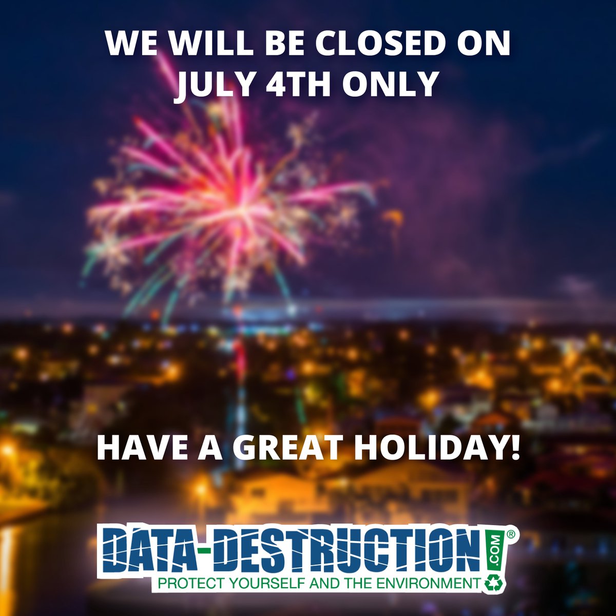 datadestroy's tweet photo. Happy Independence Day, everyone! Have a safe and great holiday from your data protection specialists at Data Destruction!
#AmericanIndependanceDay #NAIDAAAcertified #recycling #recyclecolorado #securedocumentshredding #protectyourselfandtheenvironment #documentshredding https://t.co/wYQuIYm1z8
