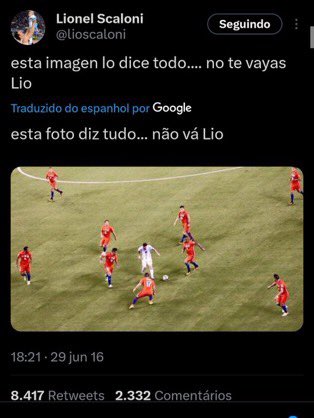 FanMessiFrance's tweet photo. Le 29 juin 2016, Lionel Scaloni a tweeté ceci " Cette photo signifie tout... non ne pars pas Leo " après que Lionel Messi a déclaré qu’il prenait sa retraite avec la sélection Argentine 🇦🇷

Merci Scaloni 💙 https://t.co/ZDbuwejWGm