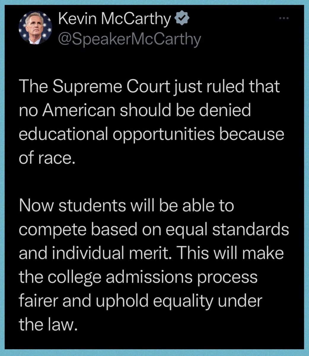 CalltoActivism's tweet image. No, you dipshit. 

It doesn’t mean that at all. 

What this means is that the kids of white Harvard students will continue to get legacy rides and white students with more privileged backgrounds will benefit from tutors, better schools, and more resources simply because of a…