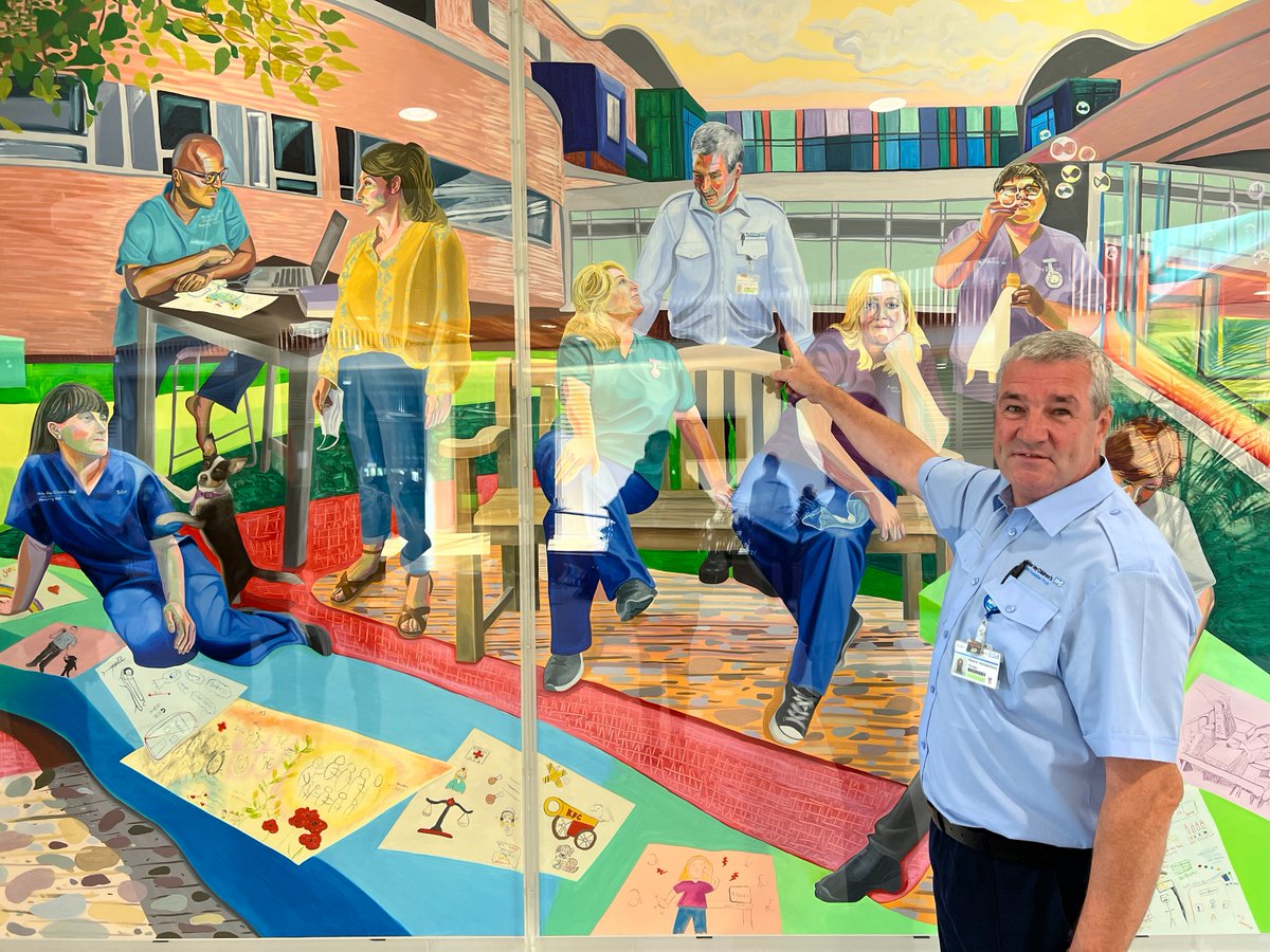 A painting by New York-based artist, Aliza Nisenbaum 🎨, depicting frontline staff who worked tirelessly during Covid-19 has been unveiled today at Alder Hey. It has been loaned to us by <a href="/Tate/">Tate</a> ahead of the #NHS75 celebrations on 5th July. Find out more ➡️ bit.ly/44llkof
