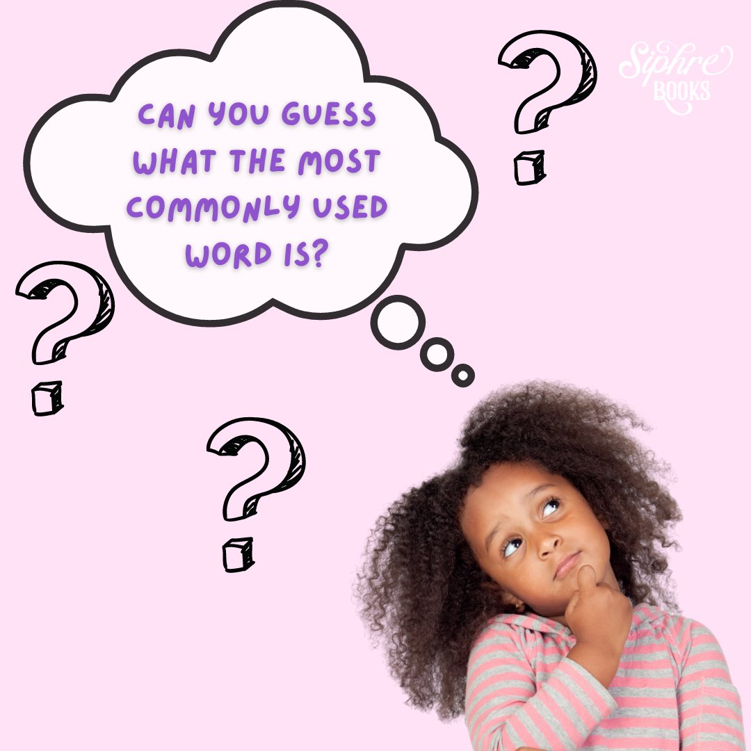 Siphrebooks's tweet photo. The word might even be used in this sentence...

If you guessed 'The', you're right!
'The' is ranked #1 as the most commonly used word in the English language!

Ask your kids and see if they know the answer! https://t.co/2LxFvBfQol