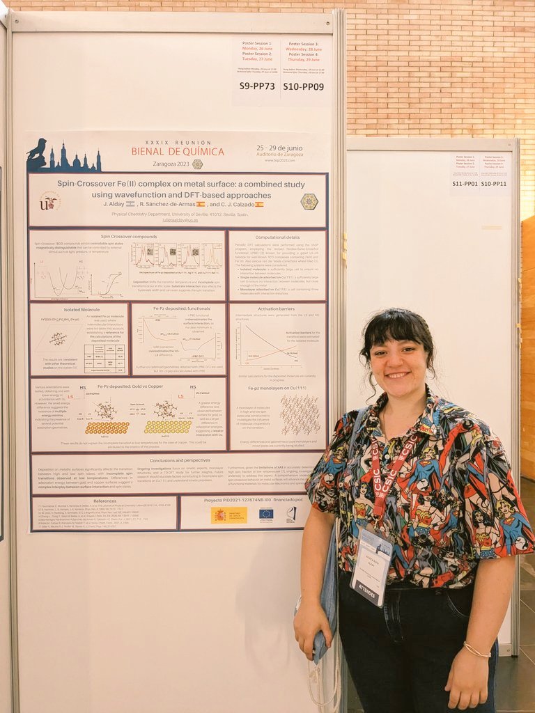 RS_Armas's tweet photo. Presenting our last results on magnetic molecules at the XXXIX Reunión Bienal de Química in Zaragoza #BQZ2023 @BQZ2023 @RSEQUIMICA @JulAlday @CarmenJCalzado @unisevilla https://t.co/8s7kscle6X