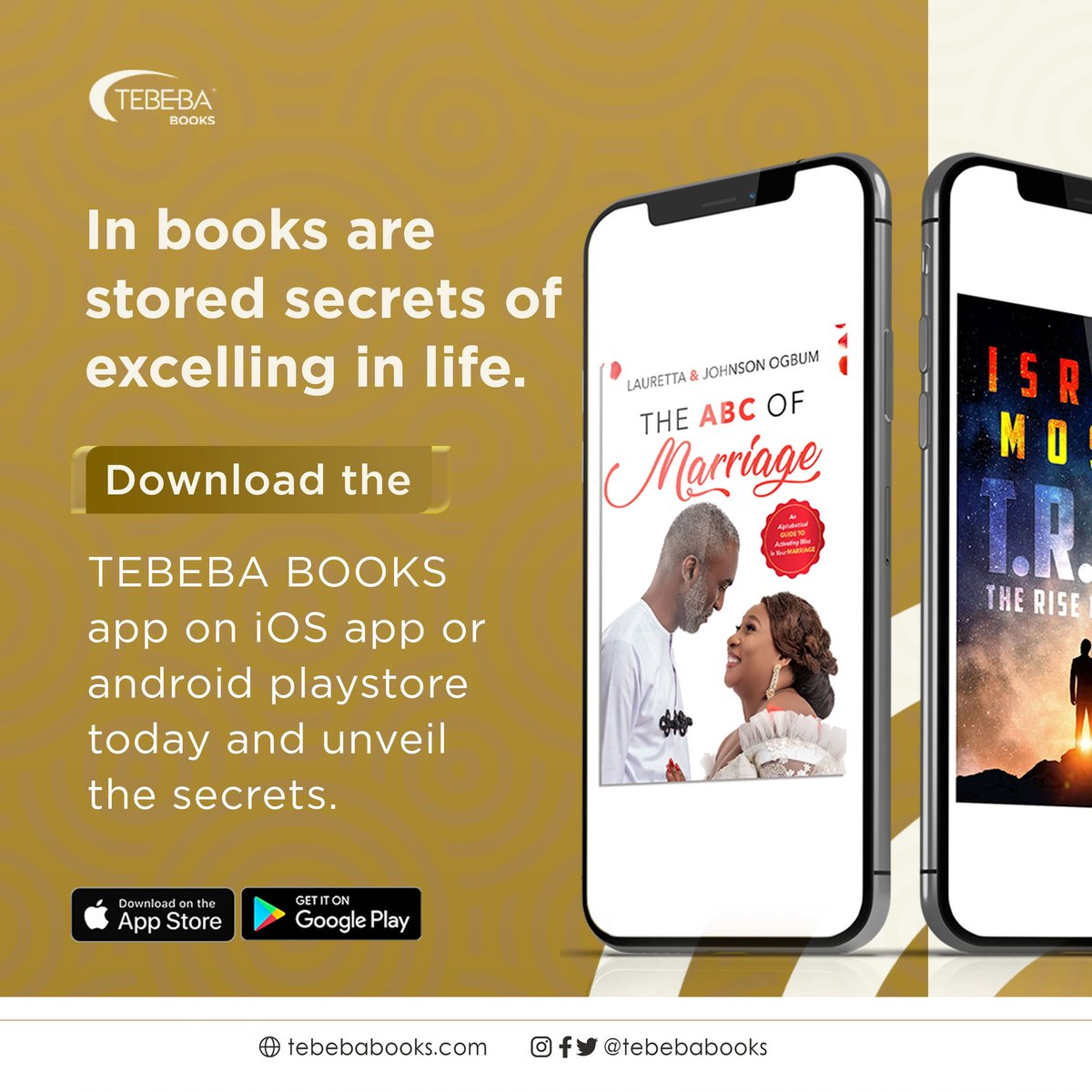 Tebebabooks's tweet photo. How many secrets have you unveiled today?
Download the TEBEBABOOKS app now so you won't be left out!
#tebeba #tebebabooks #readers #bibliophile #authors #writers #onlinebookstore https://t.co/nn99k3VZSv