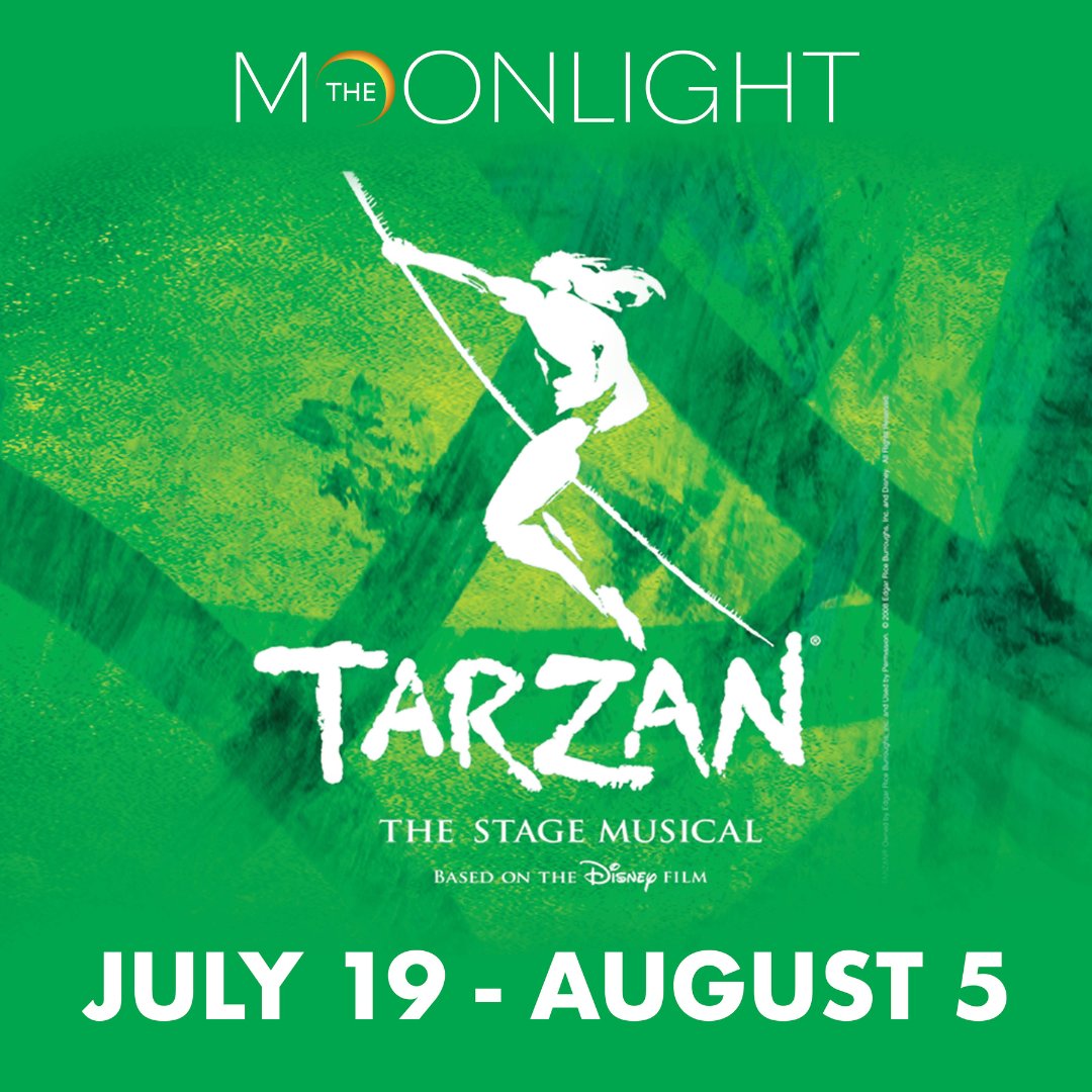 moonlightstage's tweet photo. Are you ready for a trip to the jungle? 🦍🐘🐆🌴
With a heart-pumping score by rock legend Phil Collins and an electric book by the Tony Award-winning playwright David Henry Hwang, Disney's Tarzan is an epic theatrical experience for all ages. https://t.co/IkVyX5kTD2 https://t.co/75uxmiuDZ1