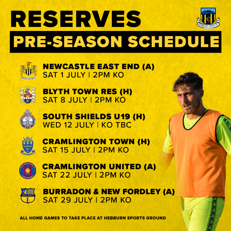 HebburnTown's tweet photo. Pre-season friendlies commence for @townreserves this Saturday! 👊

#Hornets 🐝