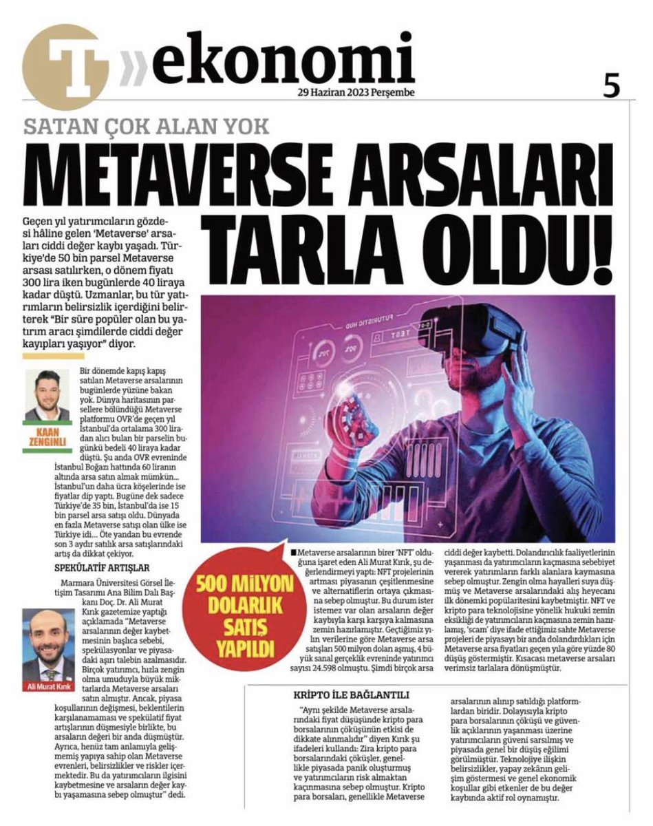 Metaverse arsaları tarla bile olmadı @alimuratkirik