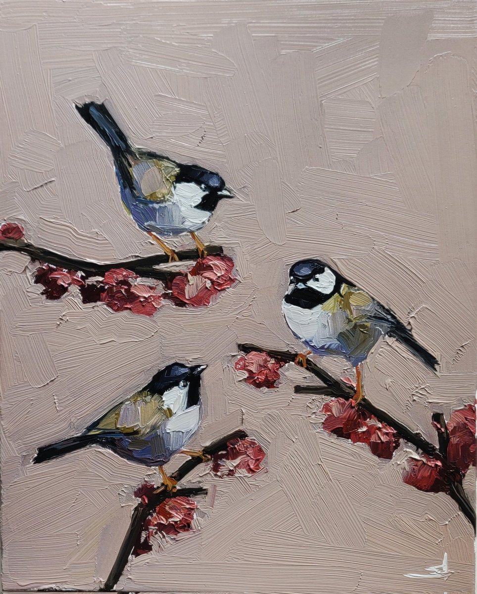 Coal Tit Birds
16 X 20 Inches
Oil on Stretched Canvas

#oilpainting
#artcollector #kitchendecor #coaltit #birdwatching #cherryblossom #originalart #painter #impressionism