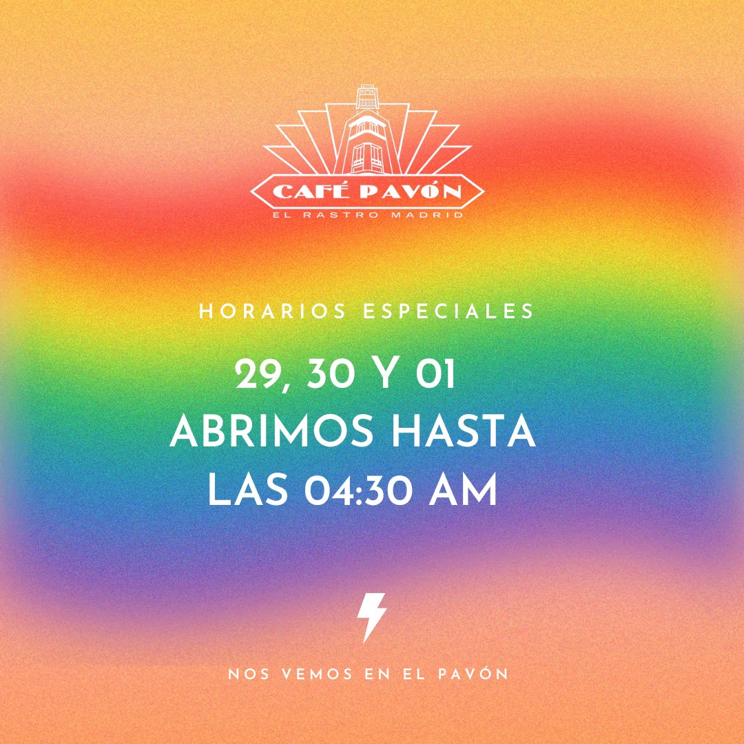 ¡Noticias especiales! 
¿Os venís a celebrar el #orgullo al Pavón? 🌈