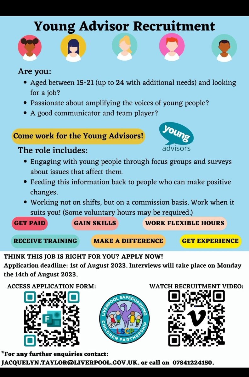 🎊Job opportunity🎊 LSCP Young advisors are looking for young people 15 to 21 (up to 24 with additional needs) who have a passion for getting the voices of young people heard to join the team!! - if this is you, link for application form in bio !!! #lscp #youngadvisors