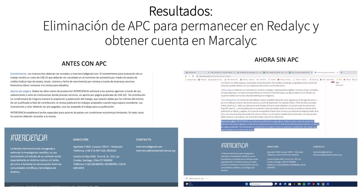 ariannabec's tweet photo. It's not utopian, the APC business model could be stopped. This is one case of success! Journals eliminating APC policies so they can be indexed by @redalyc and get access to Marcalyc XML JATS. My today's talk in @Editores_UNAM https://t.co/M51yL30h5c https://t.co/G6WXRe31pg