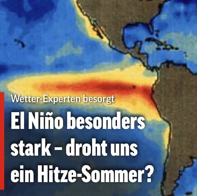 Wieso droht? Ich finde heisse Sommer geil 🤩

Guter Mann, dieser El Niño 😎

#Klimahysterie #Klimapanik