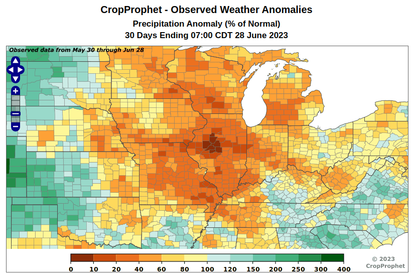 worldagweather's tweet photo. Heavy storms moving through the part of Illinois that has been driest recently  @CropProphet https://t.co/TkrrHahyQX