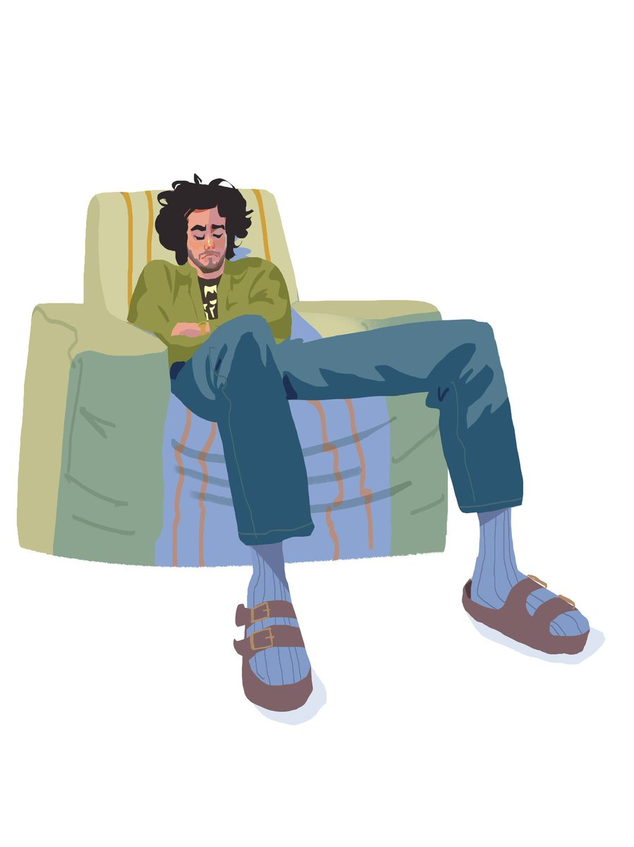 「Drew my buddy David while he was taking 」|Gloria Felixのイラスト
