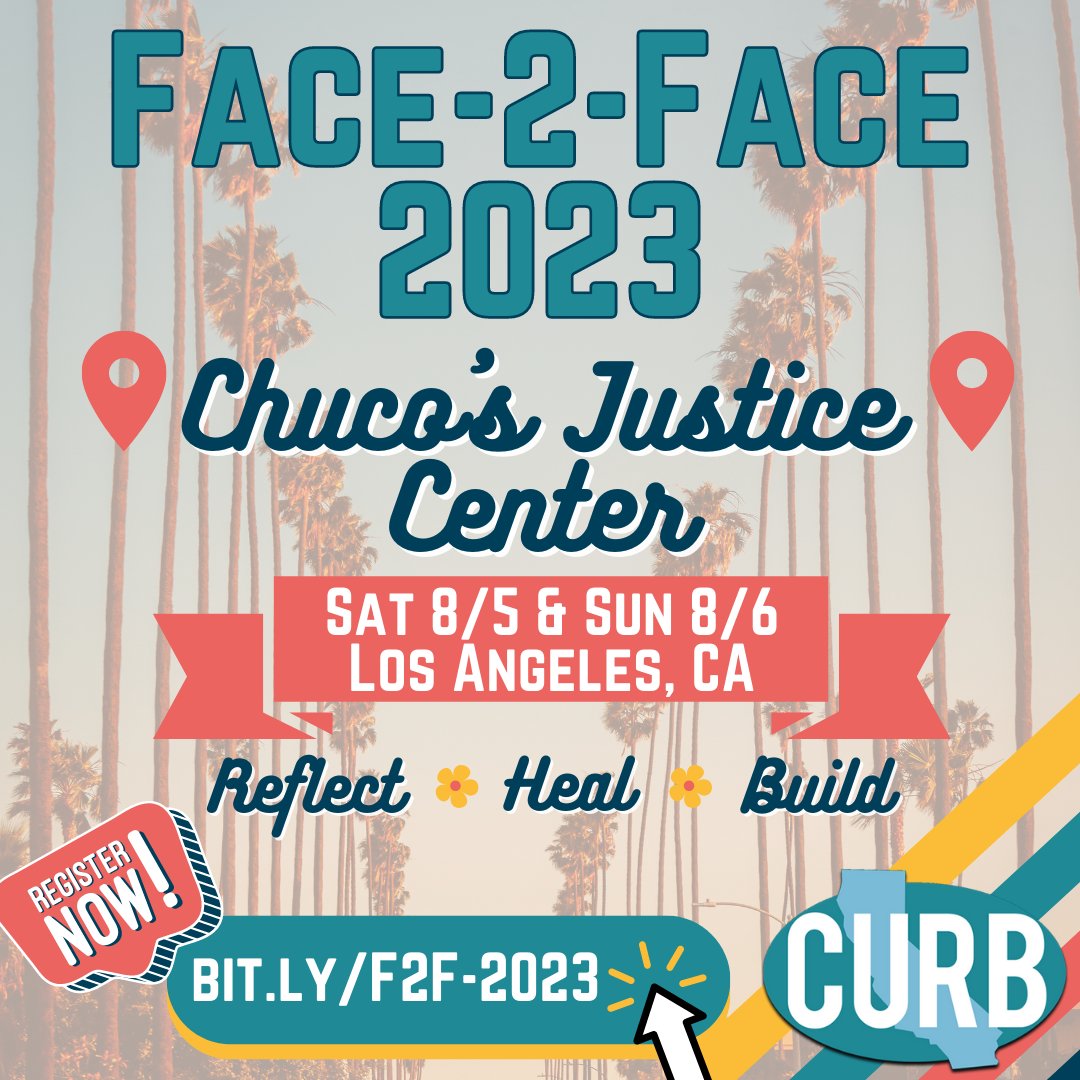 CURBprisons's tweet photo. 📍FACE-2-FACE LOCATION ANNOUNCED📍

💖CURB #F2F23 will be at Chuco’s Justice Center Sat. 8/5 &amp; Sun. 8/6! We are so excited to be in community with y’all, IN PERSON!
💖Register Today: https://t.co/Zoyv1tFeiK! For our out of town members requesting accommodations, RSVP by July 10th https://t.co/LjO6sQUXsm