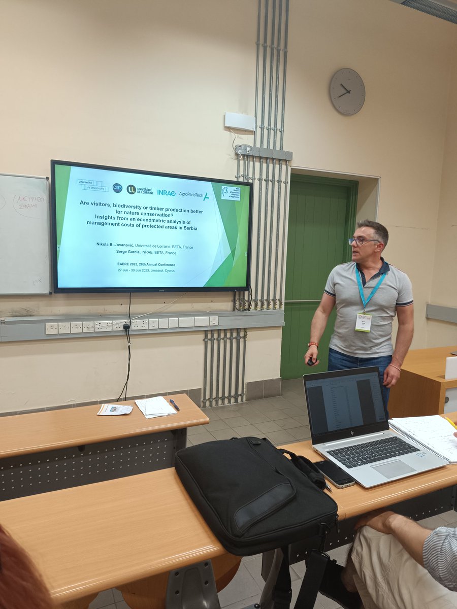 TohoHien's tweet photo. Presentation of @SergioMGarcia 
@INRAE_France @beta_economics #EAERE2023 @EAERE_envecon https://t.co/UciXjHUVKQ