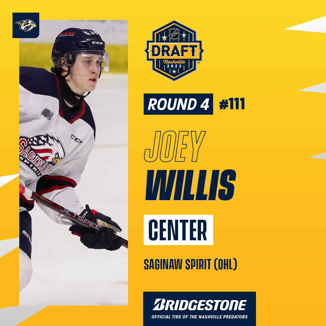 With the 111th pick in the 2023 #NHLDraft, the Preds are proud to select Joey Willis!