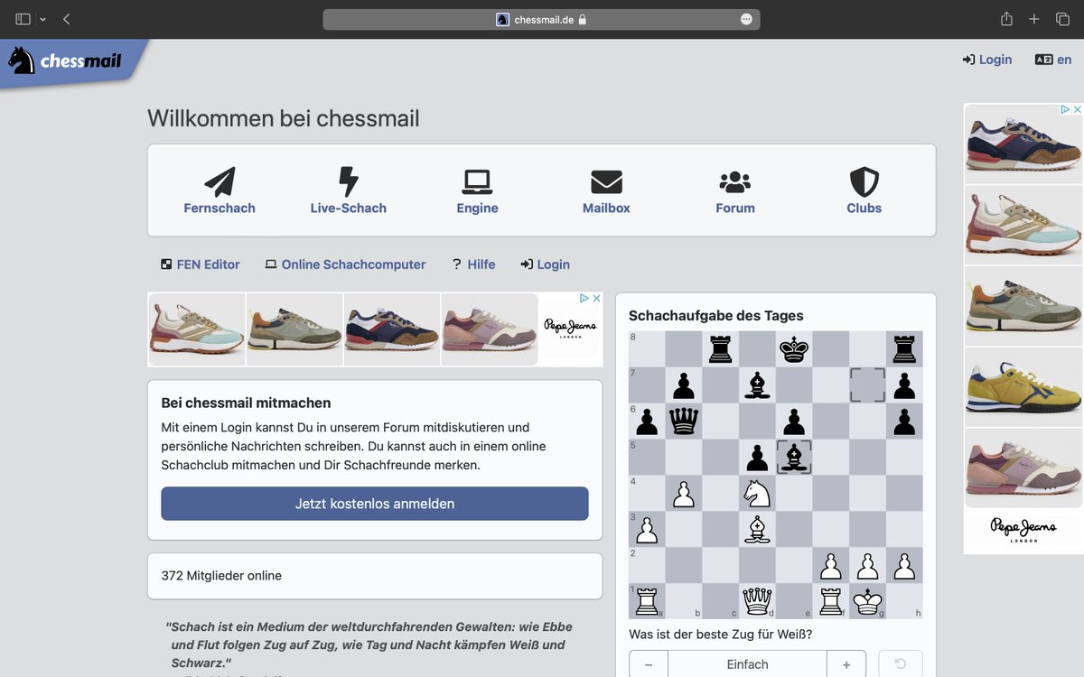 Habt ihr schon die heutige "Schachaufgabe des Tages" gelöst? 🧐 chessmail.de