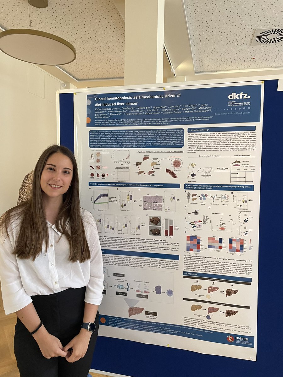 Excited to be in #Jena for the #DGfA meeting 2023 about #ageing (what else? 🤓)! <a href="/Esther_RCorrea/">Esther Rodriguez Correa</a> is the representative of the <a href="/MilsomLab/">Experimental Hematology Lab</a> today so come check out her poster to learn about the impact of age-associated clonal hematopoiesis on liver cancer 🙌🥳