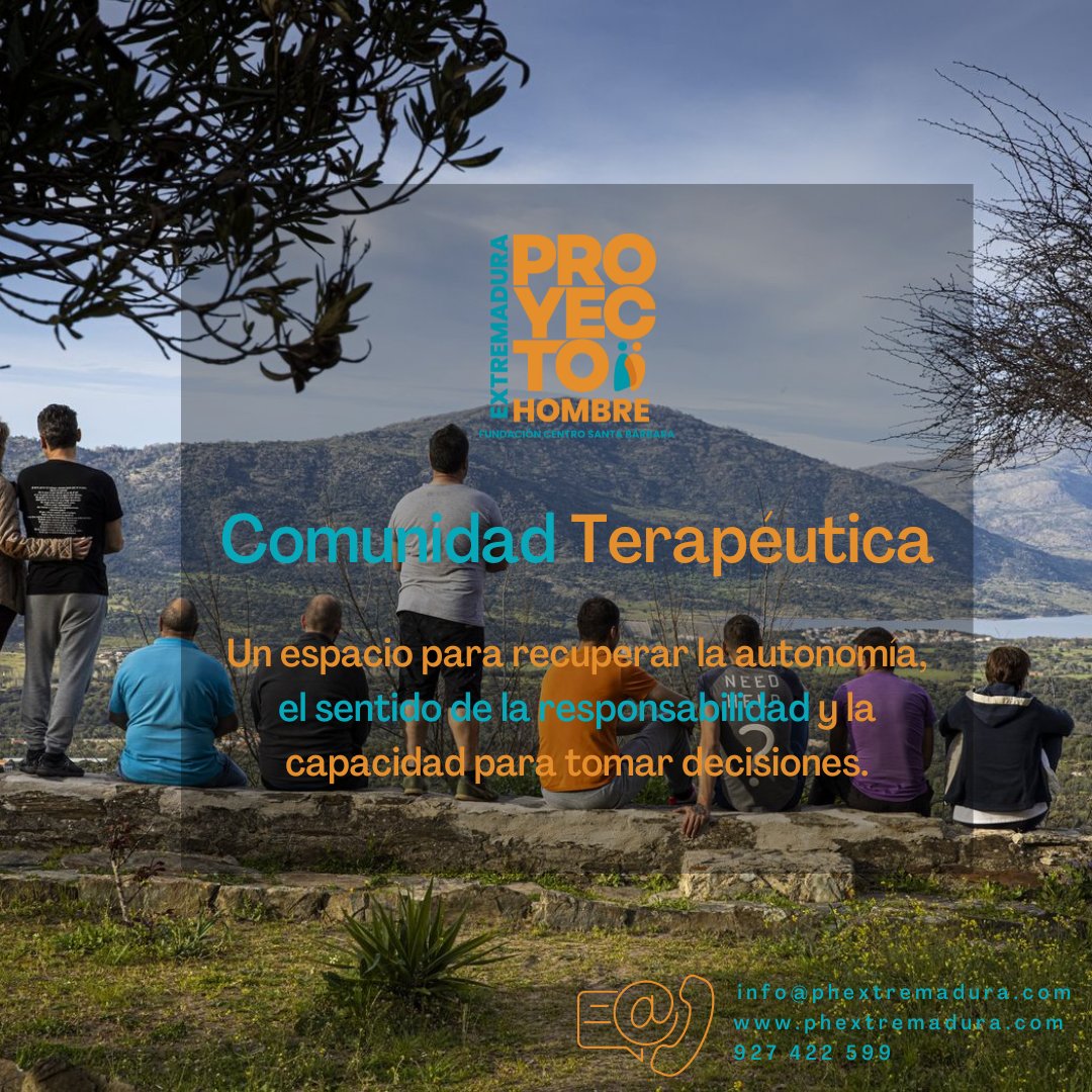 Comunidad Terapéutica

Un espacio para recuperar la autonomía, el sentido de la responsabilidad y la capacidad para tomar decisiones.

#comunidadterapeutica #proyectohombre #phextremadura #plasencia #caceres #extremadura