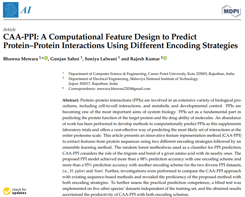 RamanlabM's tweet photo. Congratulations to authors on the journal publication entitled "𝐂𝐀𝐀-𝐏𝐏𝐈: 𝐀 𝐂𝐨𝐦𝐩𝐮𝐭𝐚𝐭𝐢𝐨𝐧𝐚𝐥 𝐅𝐞𝐚𝐭𝐮𝐫𝐞 𝐃𝐞𝐬𝐢𝐠𝐧 𝐭𝐨 𝐏𝐫𝐞𝐝𝐢𝐜𝐭 𝐏𝐫𝐨𝐭𝐞𝐢𝐧–𝐏𝐫𝐨𝐭𝐞𝐢𝐧 𝐈𝐧𝐭𝐞𝐫𝐚𝐜𝐭𝐢𝐨𝐧𝐬 𝐔𝐬𝐢𝐧𝐠 𝐃𝐢𝐟𝐟𝐞𝐫𝐞𝐧𝐭 𝐄𝐧𝐜𝐨𝐝𝐢𝐧𝐠 𝐒𝐭𝐫𝐚𝐭𝐞𝐠𝐢𝐞𝐬" https://t.co/ufmapM5Q5T