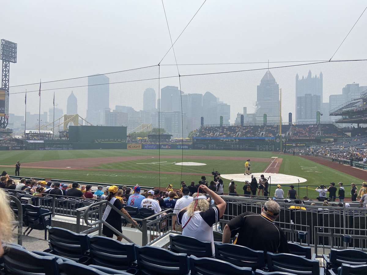 Air quality delay for the Pirates game today…. Uggg