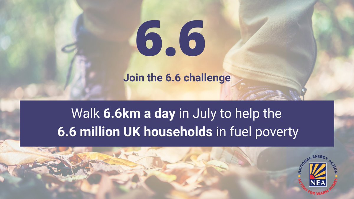 From July, they’ll be 6.6 million UK households in #FuelPoverty.  
  
That’s why we’re encouraging people to walk 6.6km every day for a month 👟
  
Take on the challenge and help raise vital funds to help people struggling during the #EnergyCrisis: tinyurl.com/29f8vduk