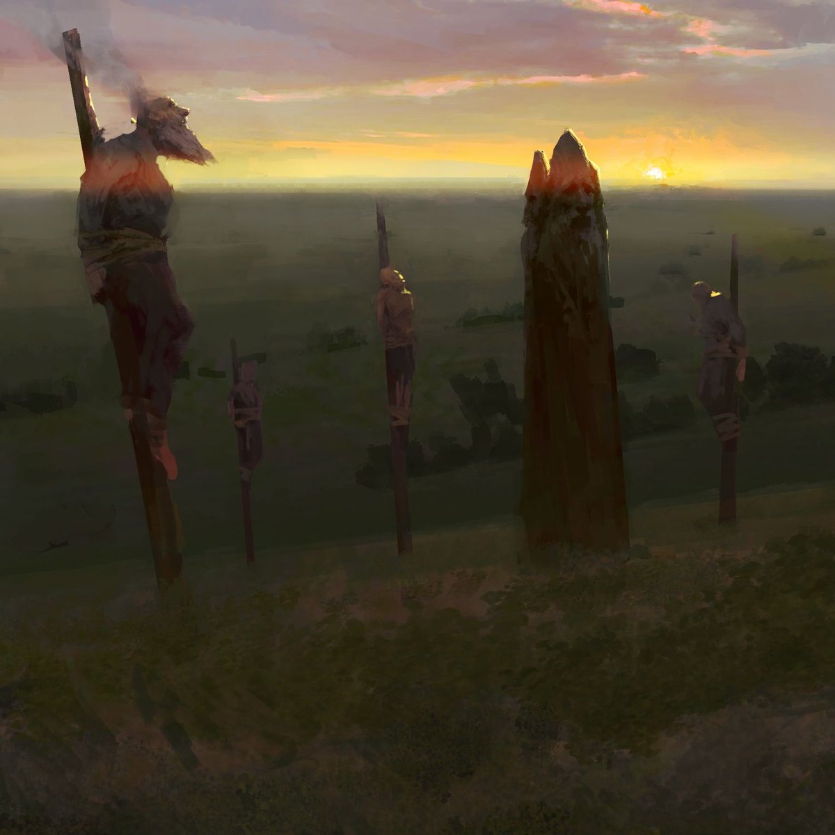 "Readarn Sunrise" by  Ivan Onokin. Illustration in <a href="/Mir_RPG/">МИР</a> book 1.
#rpg #tabletop #art #painting #digitalart #dark #darkfantasy #fantasy #fantasyart #sunrise #morning #jdr