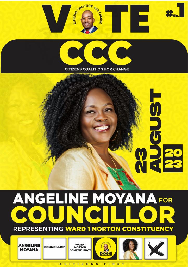 CouncillorDube's tweet photo. This time we are voting for:
President Nelson Chamisa MP Richard Tsvangirayi (Norton)
Councilor Angeline Moyana (Norton)
 Lets support then by voting CCC https://t.co/4qh0UWFjGV