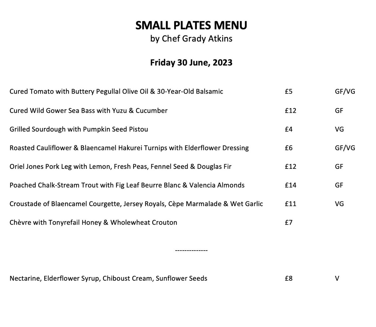 Finalised menu for Fido Pontcanna tomorrow night. Hope to see a few of you there.