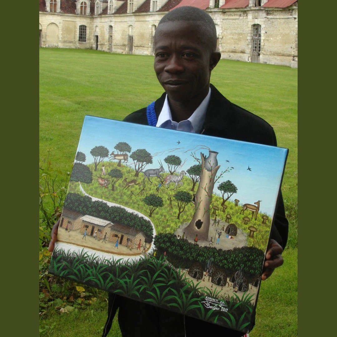 PanafricanWorld's tweet photo. Born in 1977 in Begoua, Central African Republic, Dieudonne Sana Wambeti is a painter who has rapidly gained notoriety in the Central African Republic. 

#DieudonneSanaWambeti
#RepubliqueCentrafricaine
#CentralAfricanRepublic
#Africa
#Afrique
#Panafrican
#PanafricanWorld https://t.co/ljPhryVYJ6