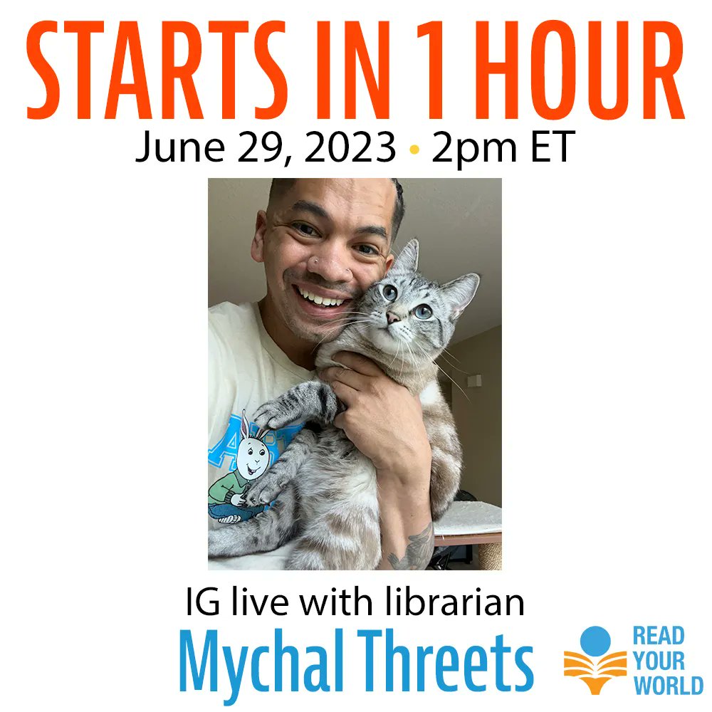 STARTING SOON! Our IG live with librarian Mychal Threets @mychal3ts is TODAY, Thurs., 6/29/23, 2 pm ET/11 am PT! Find out how libraries can be centers of inclusion and acceptance in our communities:

buff.ly/3DmQQW5

#ReadYourWorld #kidlit #mkbkids