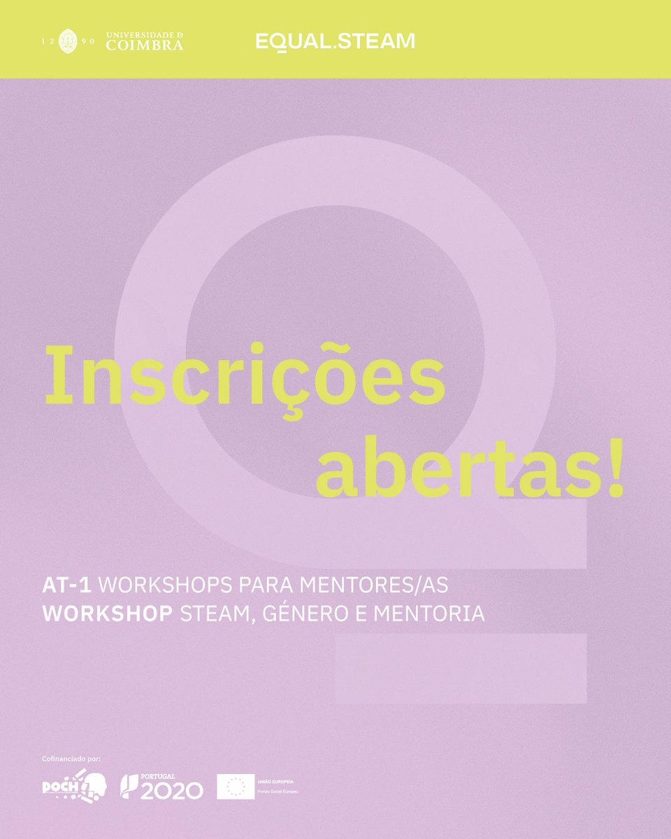 Queres saber sobre estereótipos de género nas áreas STEAM? Queres conhecer mulheres inspiradoras, seus percursos, inspirações, desafios e conselhos? Inscreve-te no Workshop STEAM, Género e Mentoria no dia 13/07, 9h, na Casa Costa Alemão (iiiUC), Polo 2. buff.ly/3CUrY9s