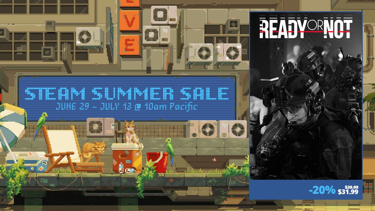 We've been receiving some intel about possible threats to Los Sueños, our officers are capable of handling every situation, but we will need more manpower.

Get Ready or Not for 20% off during Steam Summer Sale and help us keep the city safe!

Enlist here: bit.ly/4284kAi