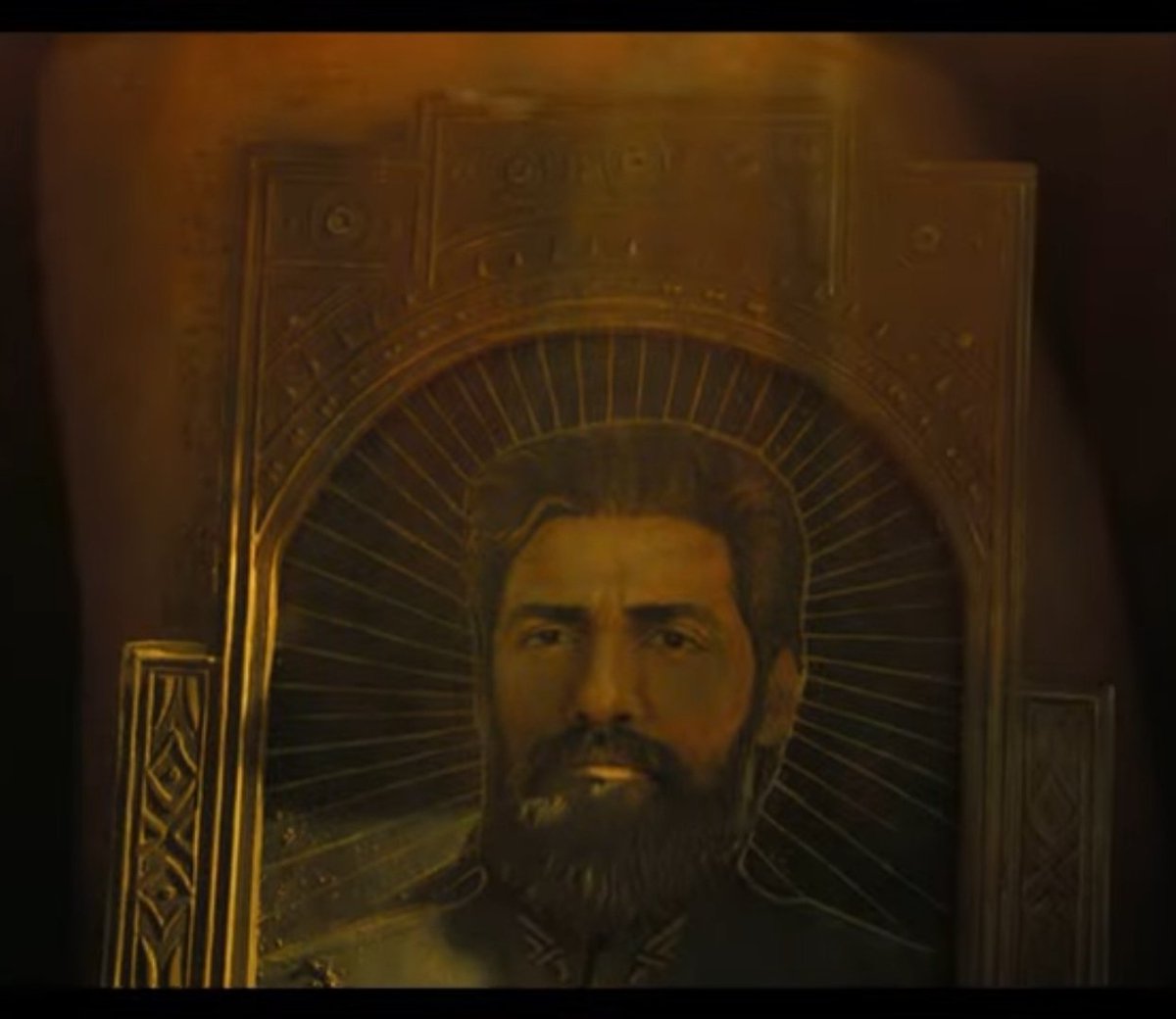 I know some people who were upset by how Minimalist/Brutalist the look of 2021 Dune was but this looks.....perfect? Legitimately perfect? It's clearly inspired by Qajar and 19th Century Ottoman art. He looks like Ali. It's nuts. It's so good.