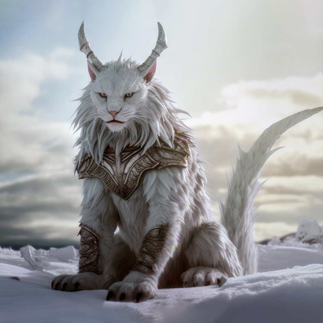 Eshay, depicted in this post, is a formidable armored cat known to stalk the northern mountains of The Great Empire. 🐈 ⚔️Sightings have been reported near the mountainous regions. ⛰ Prepare to face this daunting demon at lootverse.com soon. 🔥💫 #GAD