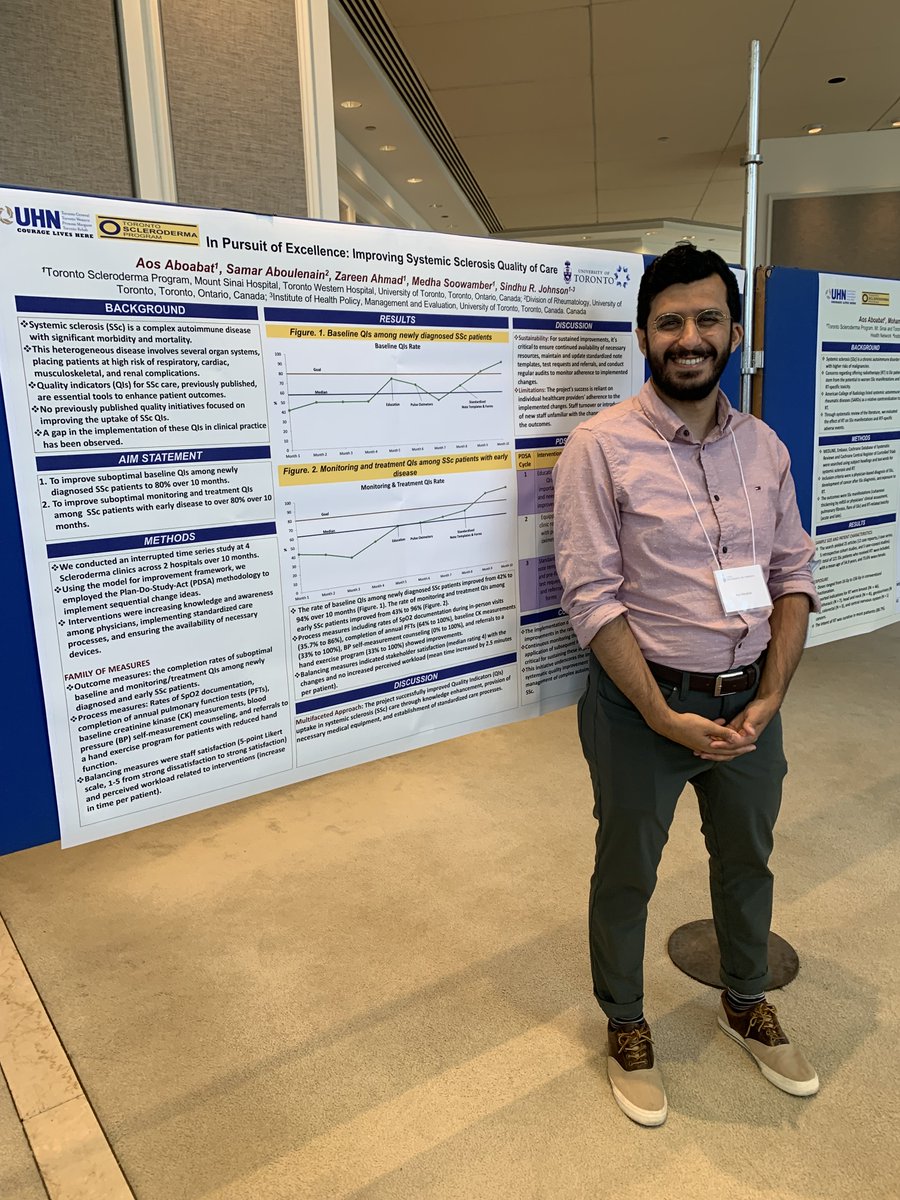 SchroederInst's tweet image. Dr. Aos Aboabat, #Scleroderma Clinical Research Fellow @SchroederInst, supervised by Dr. @SindhuJohnson5, presented his research at the Rheumatology Ogryzlo Research Day @UofT and will be graduating this year!  #WorldSclerodermaDay