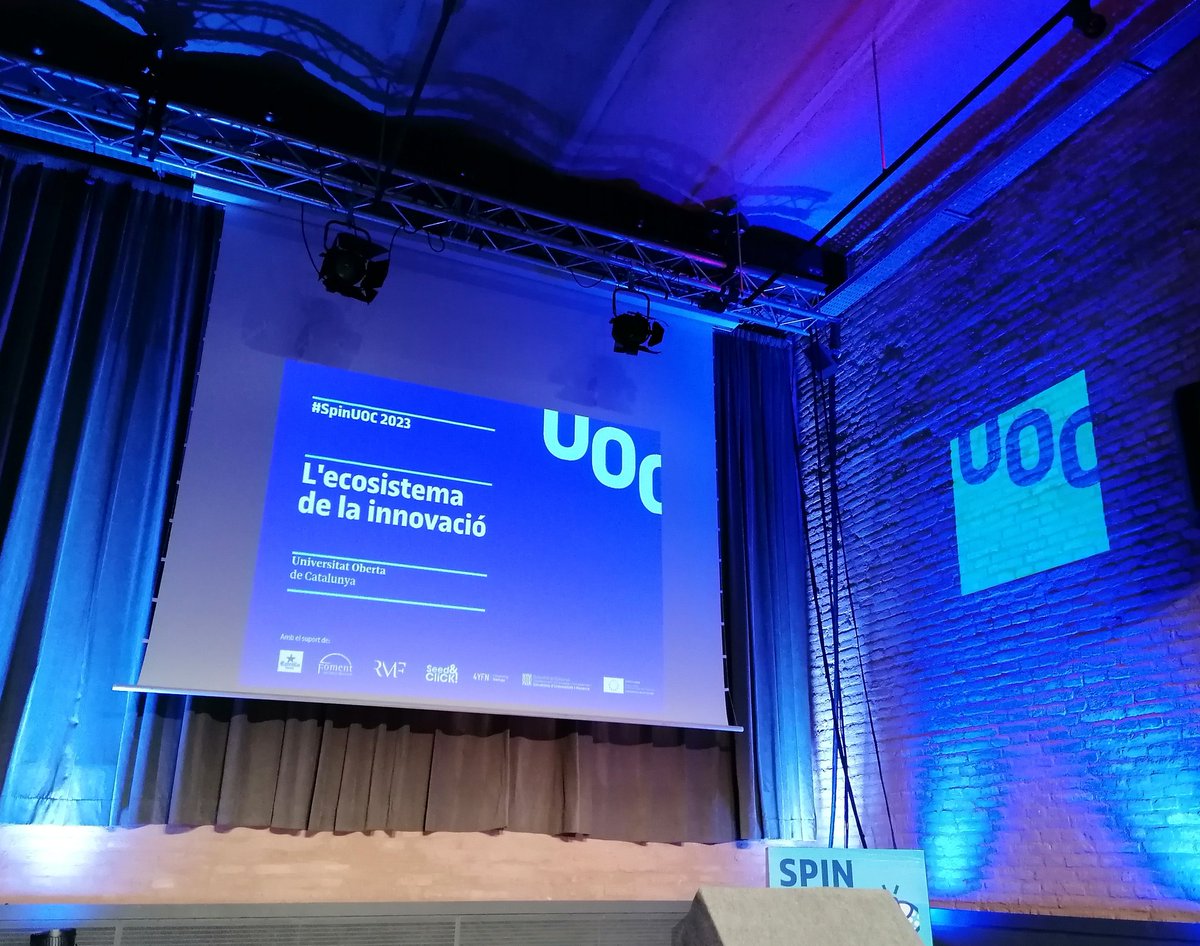 Tot llest per l’#SpinUOC 2023 a l’Antiga Fàbrica d’<a href="/EstrellaDammCat/">Estrella Damm Cat</a>. Per aquest escenari passaran els vuit finalistes. Un d’ells serà distingit amb el ‘Premi Ramon Molinas al millor projecte d’impacte social’.