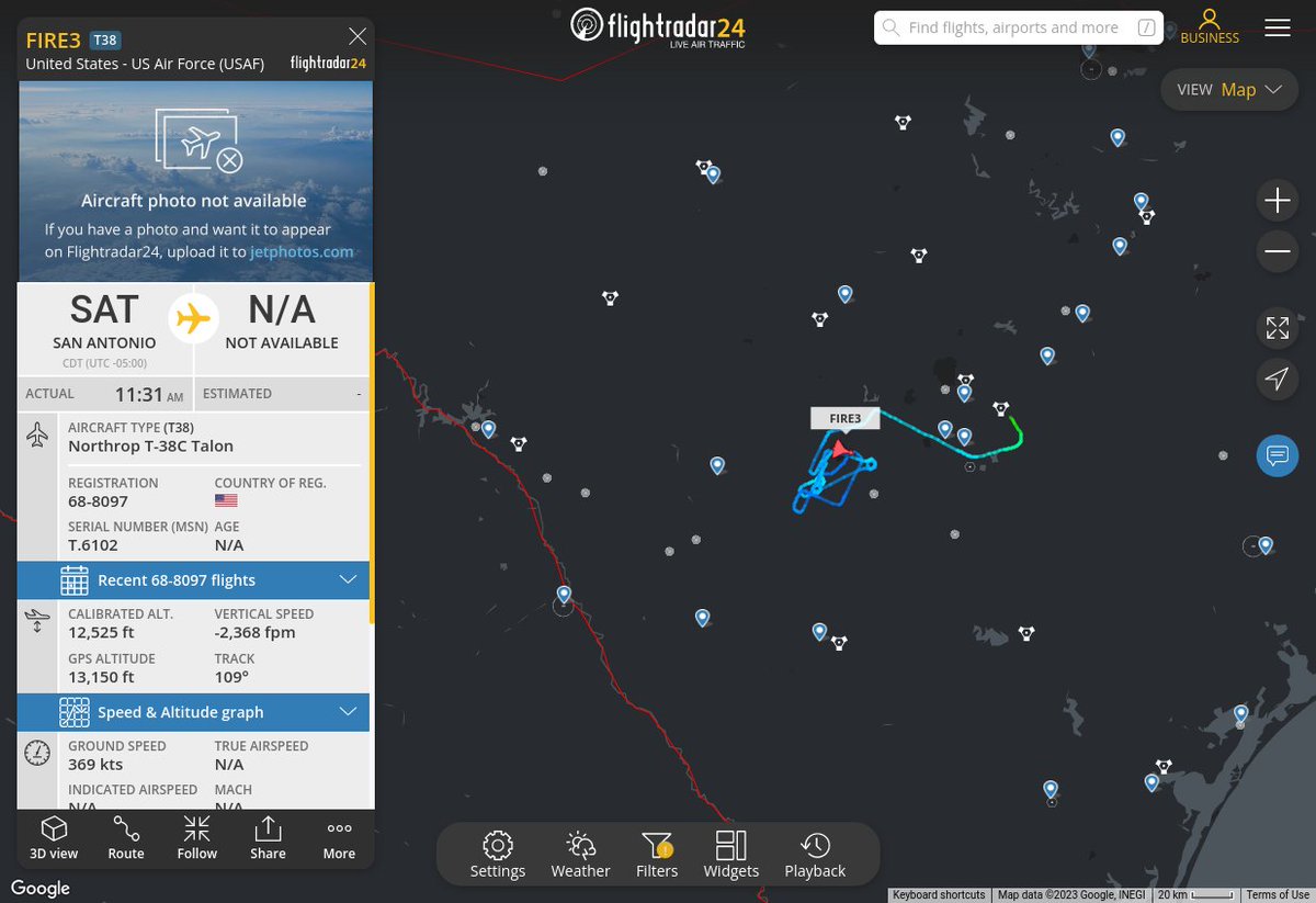Radar_Assistant's tweet image. MULTI FR24 CIRCLING ALERT : At time Thu Jun 29 18:02:03 2023 #FIRE3 was likely to be circling at FL170 9nm from HDO Hondo_VOR-DME_US
 near FM 2200, Yancey, Medina County, Texas, 78886, Unit #AvGeek #ADSB flightradar24.com/FIRE3/30ed5b4f