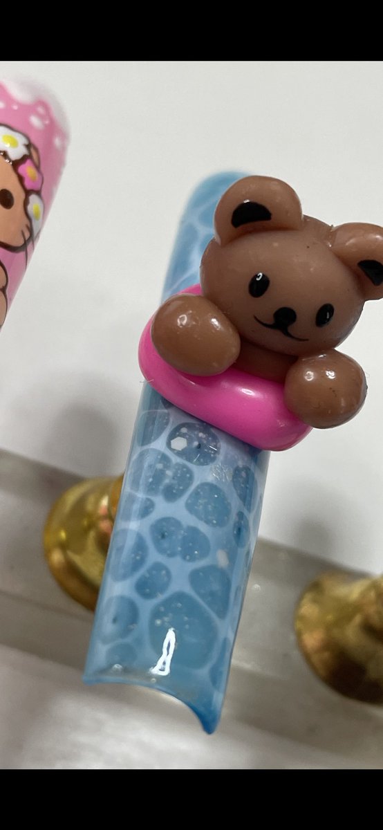 prettynailtech's tweet image. Look at himmmmm he is so cute in his lil pool floaty!!! 🥹💖🧸