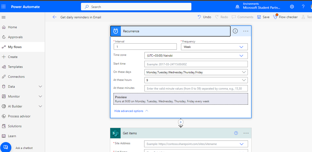 We're in the kitchen and yes you got it, we are cooking sth up 😃🪄😋....

Working on a flow mini-project using the recurrence trigger to close off the #FeatureoftheWeek , 'Trigger-based Actions with #powerautomate' 
Topic - Automate briefing emails with record based reminders ⏱️