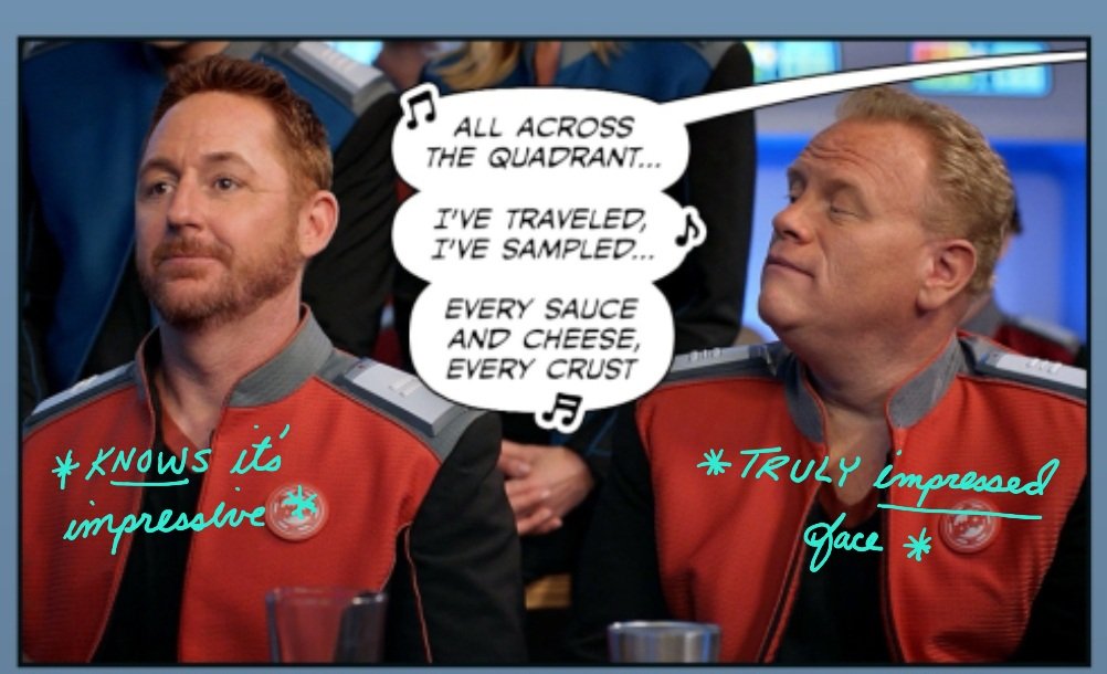BlackSheepJess's tweet photo. #ChiefEngineerNewton knows good quality lyrics when he hears them.
Kudos to #Gordon (via @xeow) for penning a very moving version of "My Heart Will Go On" for #Bortus.
#TheOrvilleInked
#TheOrville https://t.co/DkvfOXwCNW