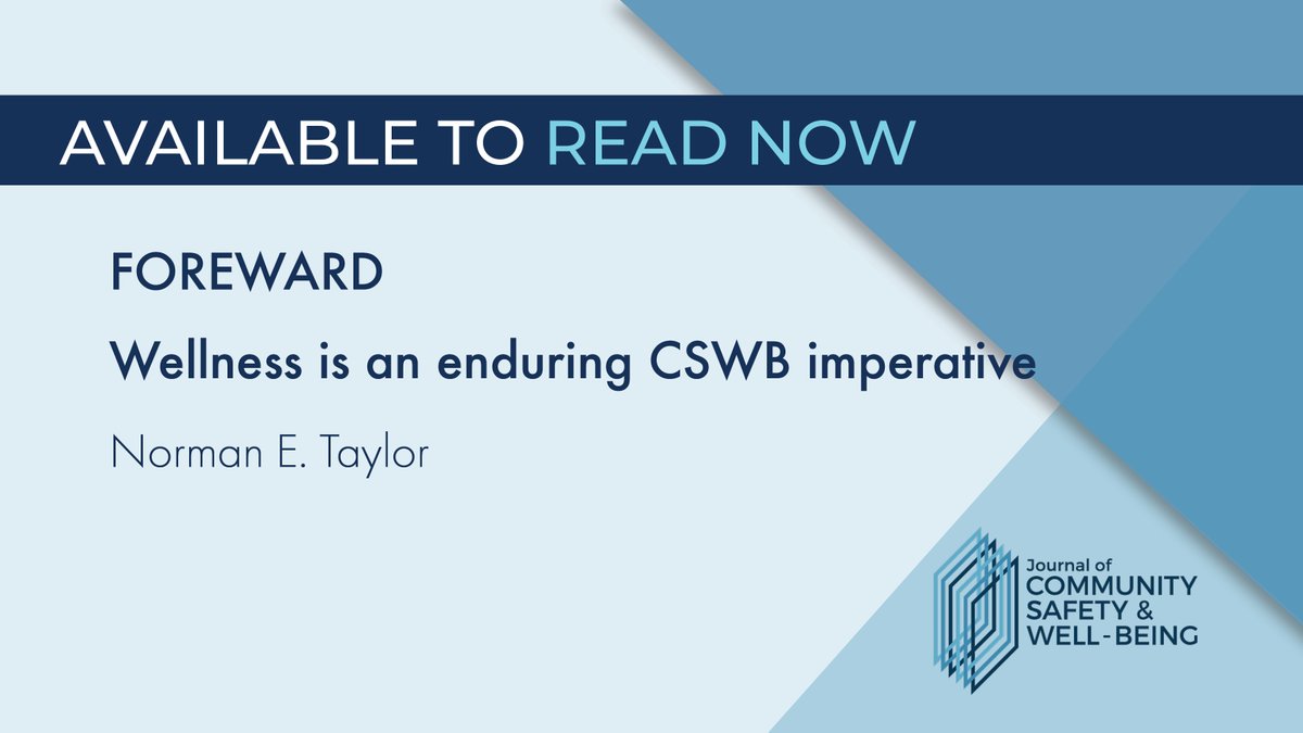Our Editor-in-Chief @NormTNetL3 introduces the latest issue of JCSWB highlighting the contributions of our authors and the Journal’s representation at the @CACP_ACCP Canadian Policing Wellness Check Conference in March. Read it here: doi.org/10.35502/jcswb…