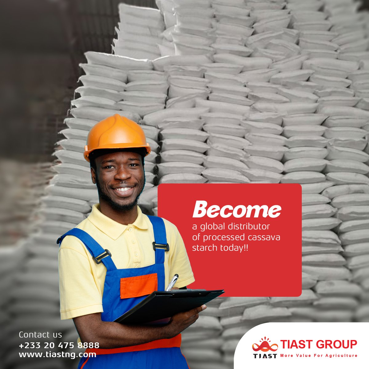 You can become a leading global cassava starch distributor when you partner with us.

#tiastgroup #farm #tiastgroup
#agroriches #agro #agriculture #connect
#industrialisation