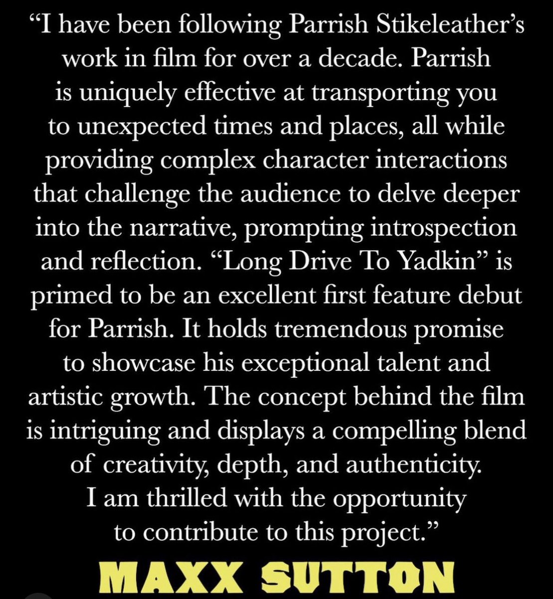 Major THANK YOU to our first investor Maxx Sutton for believing in this project! 
#indiefilm #wefunder #investinfilm